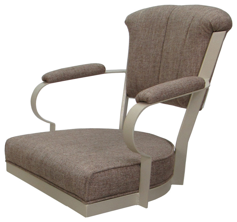 Miami Extra Tall 34" Swivel Metal Bar Stool - Noam Base, Basin Beige - Beige, 34"