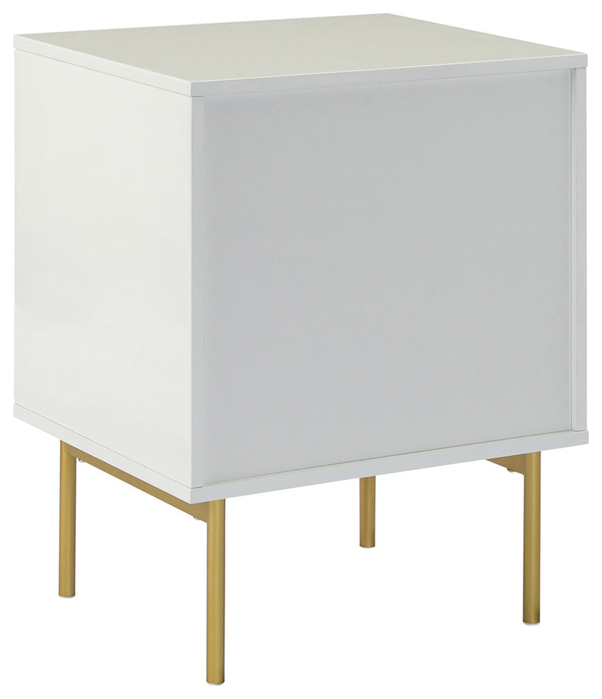Contemporary Classic 2-Drawer Nightstand, Set of 2, White