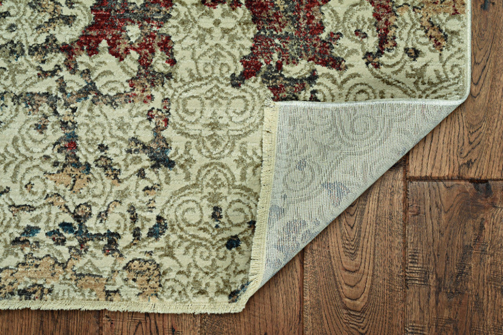 8"x11" Sage Ivory Weathered Vintage Area Rug