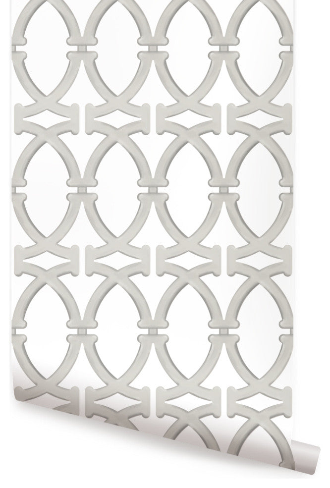 Links Peel and Stick Vinyl Wallpaper, Nickel, 24"w X 108"h