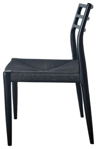 Java Ash Wood Dining Chair, Set of 2, Black