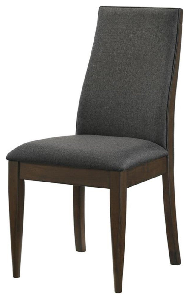 Coaster Wes Fabric Upholstered Side Chair Gray and Dark Walnut