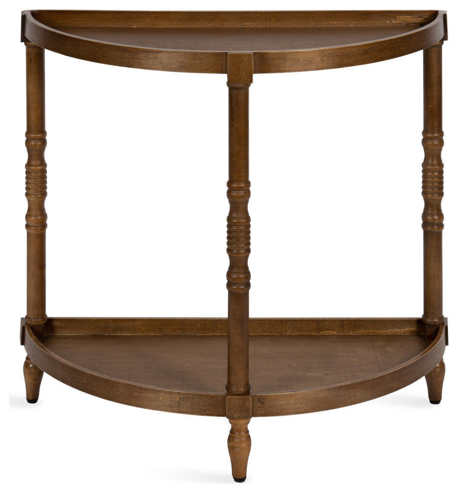 Bellport Wood Console Table with Shelf, Rustic Brown, 30x14x30