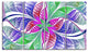 Flower like Fractal Stained Glass, Abstract Wall Art Canvas, 48"x28", 4 Panels