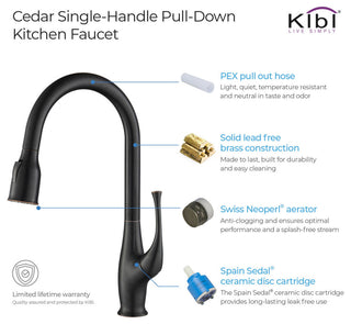 Cedar Single Handle Pull Down Kitchen Faucet, Oil Rubbed Bronze, W/O Soap Dispen