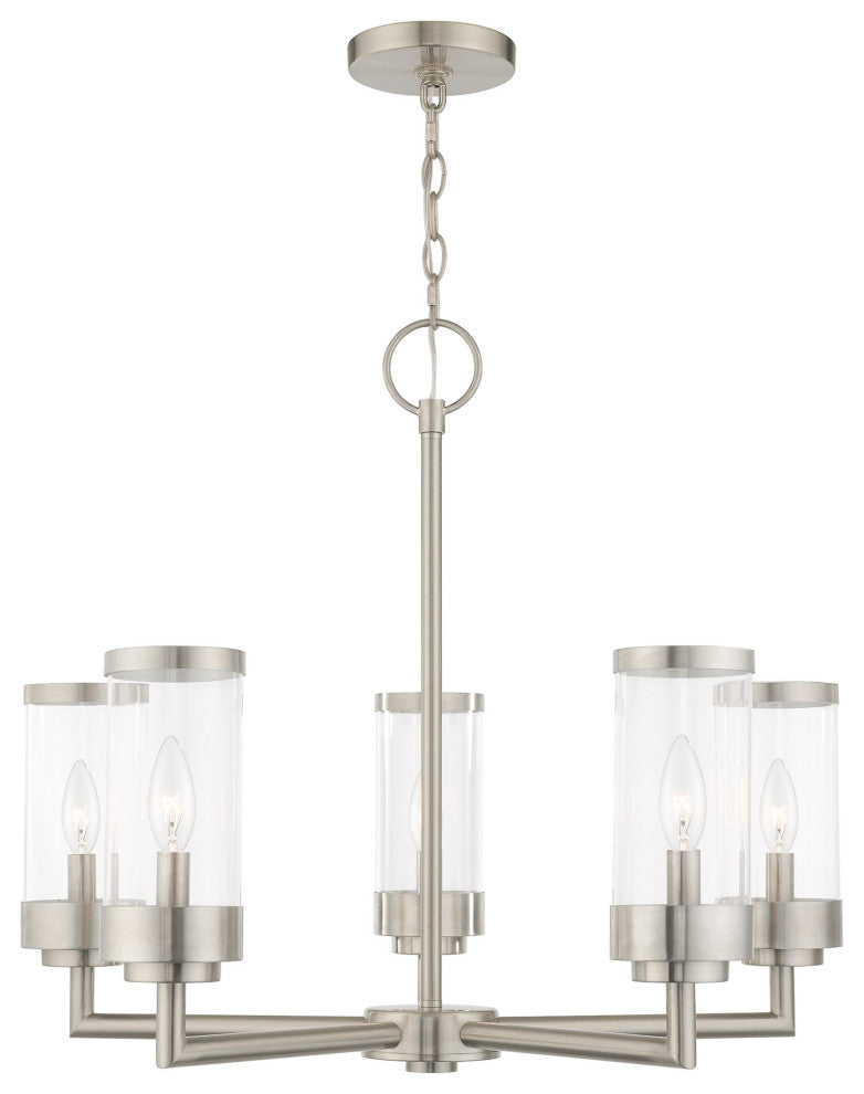 Livex Lighting Hillcrest 5 Light Brushed Nickel Outdoor Chandelier