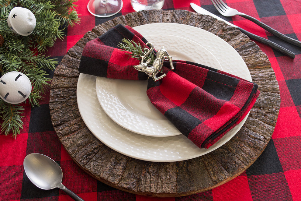 DII Red Buffalo Check Tablecloth 60"x120"