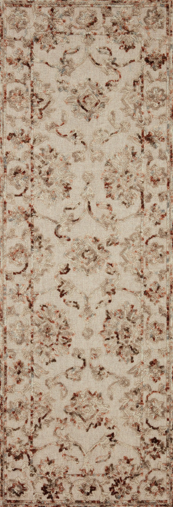 Loloi II Hooked Wool Halle HAE-03 Taupe, Rust Sample Swatch