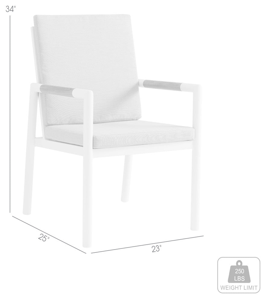 Royal Outdoor Dining Chair, Set of 2, White