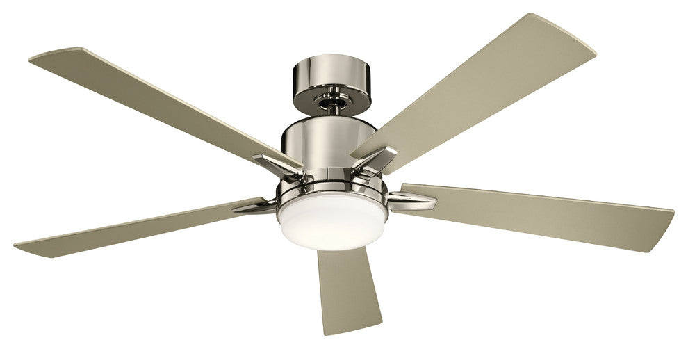 52" Lucian LED Fan, Polished Nickel/Black/Silver Blade
