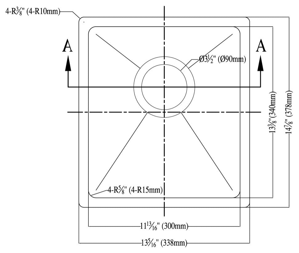 Dawn BS121307-N Undermount Single Bowl Bar Sink