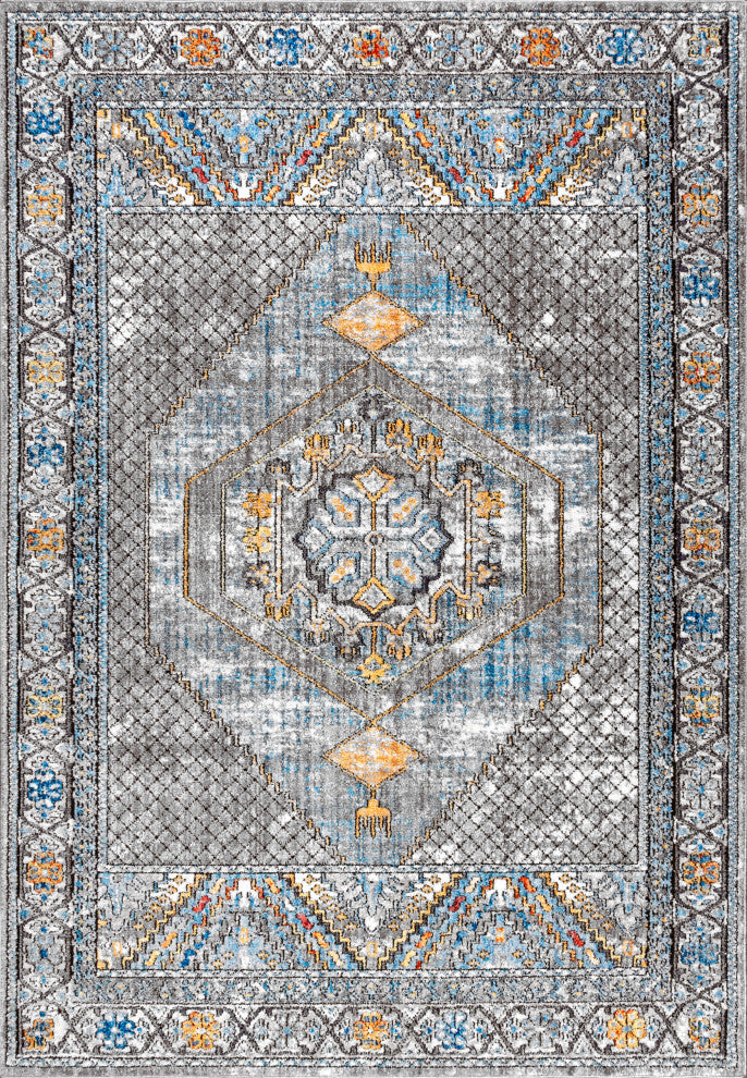 Izmit Geometric Vintage Medallion Area Rug, 4 X 6