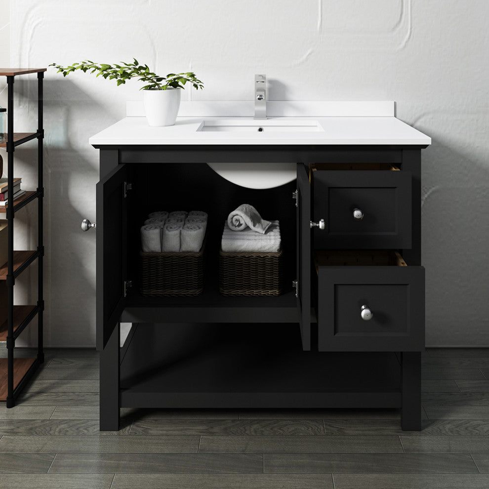 Fresca Manchester 40" Black Cabinet With Top and Sink