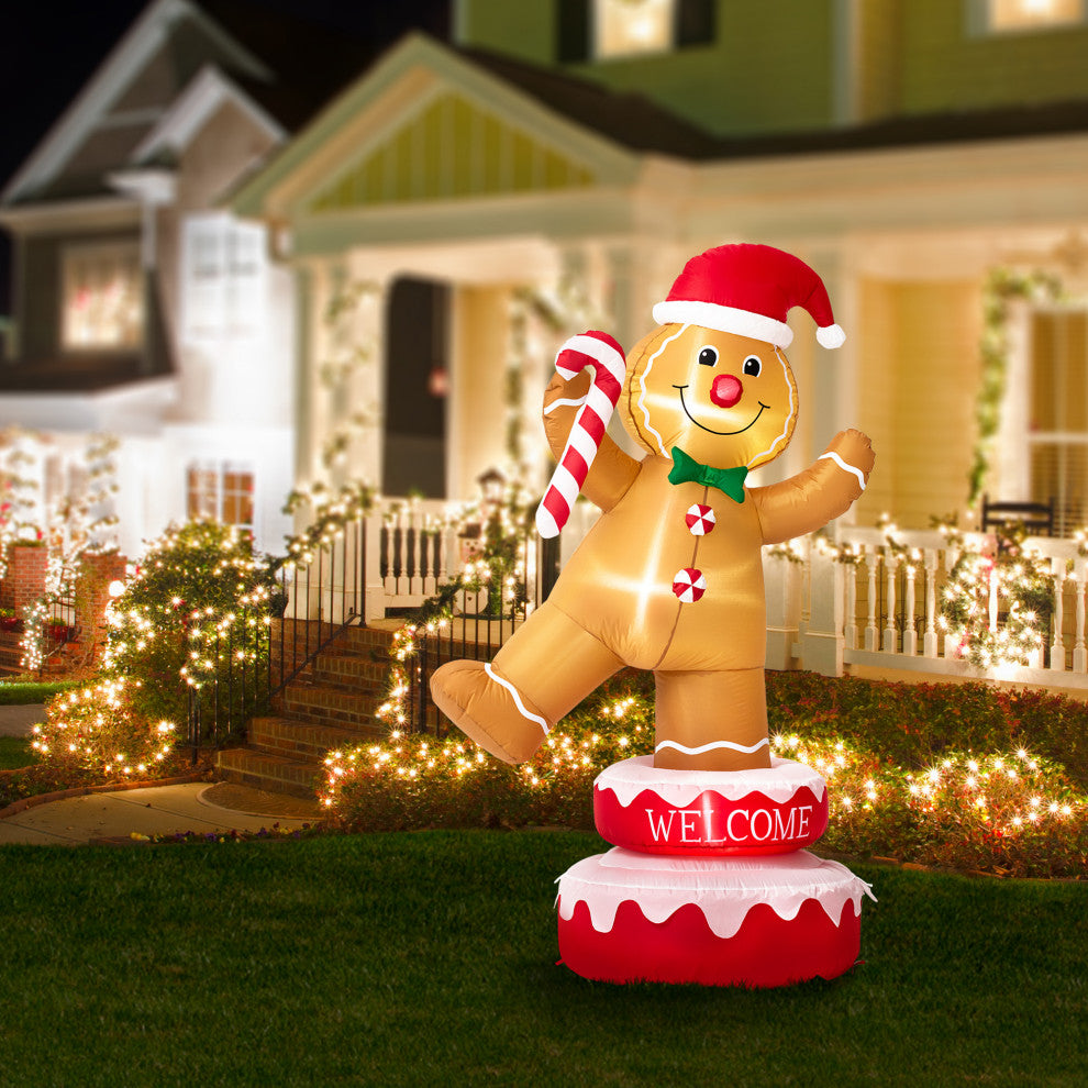 Inflatable Rotating Gingerbread Man Decor