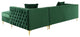 Jeannie Velvet Tufted With Nailhead Trim Sectional, Hunter Green, Right Facing