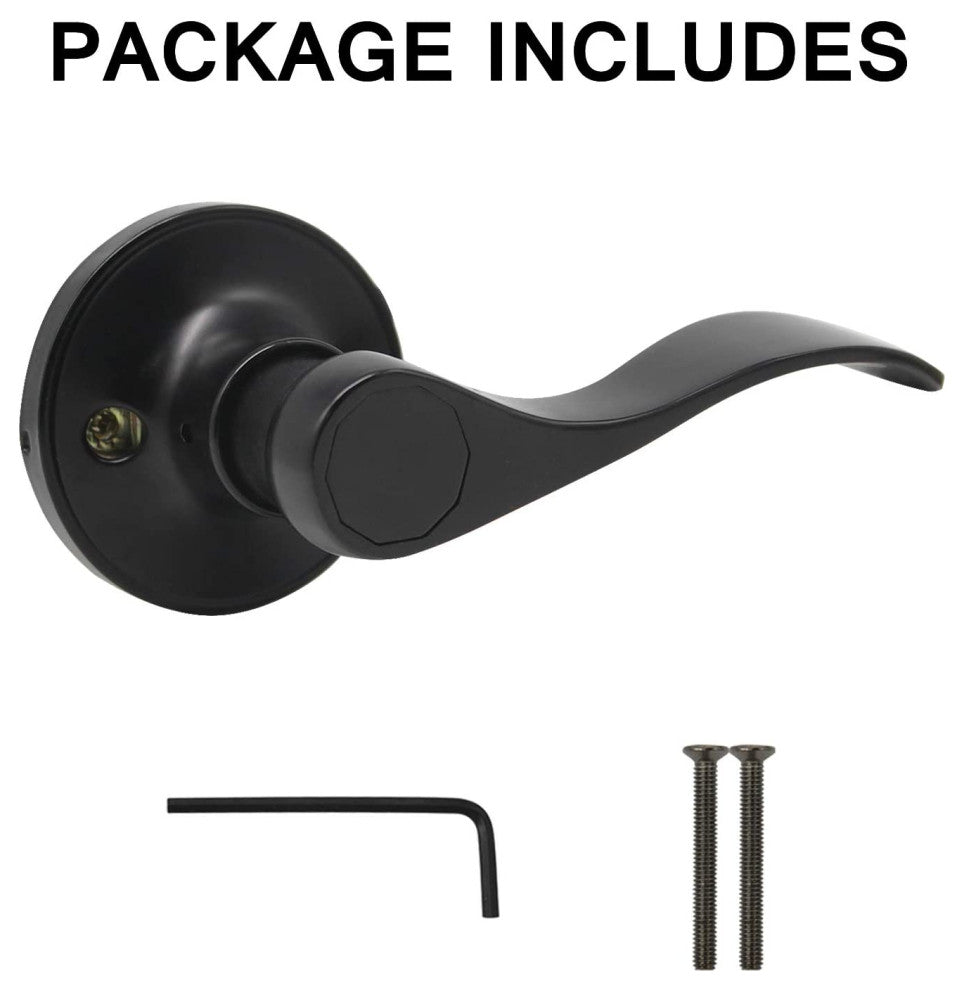 Matte Black Finish Single Sided Dummy Door Levers, Set of 5