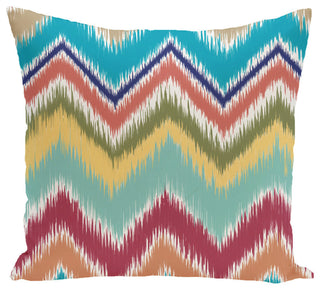Ikat-Arina Stripe Print Pillow, Caribbean, 26"x26"