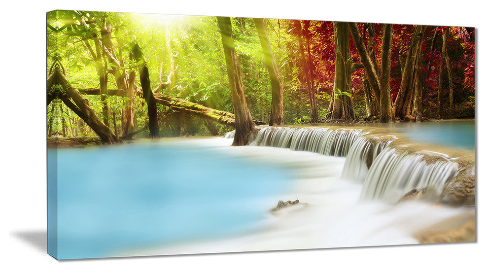 "Blue Waters of Huai Mae Kamin Waterfall" Landscape Wall Art, 40"x20"