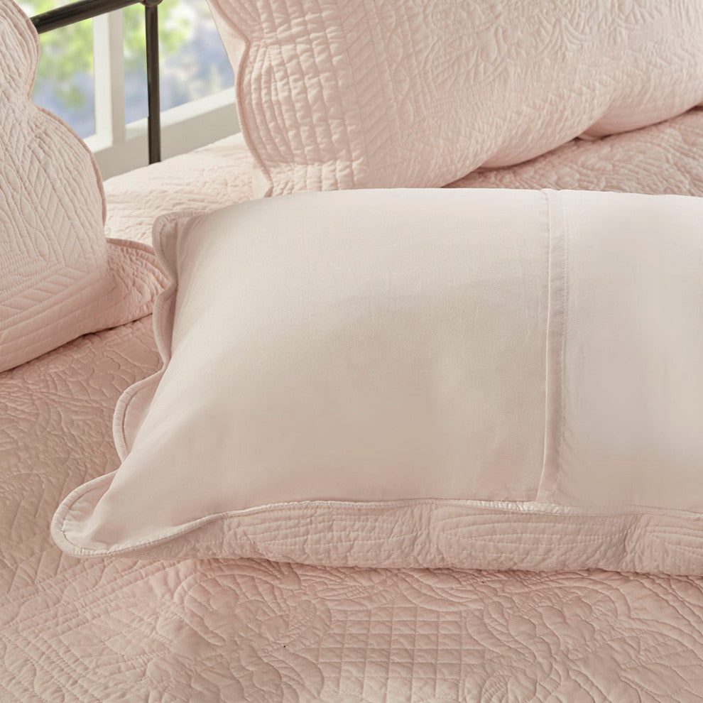 Madison Park Tuscany 6 Piece Reversible Scalloped Edge Daybed Cover Set, Blush