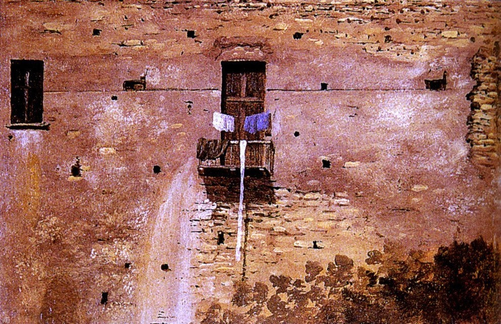 Thomas Jones A Wall In Naples, 18"x27" Gallery Wrapped Canvas Print