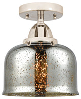Large Bell Semi-Flush Mount, Polished Nickel, Silver Plated Mercury