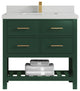 Parker 36 Single Sink Bath Vanity in Lafayette Green  2" Carrara Quartz