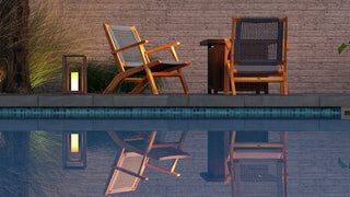 Vega Natural Stain Outdoor Chair in Gray Cording