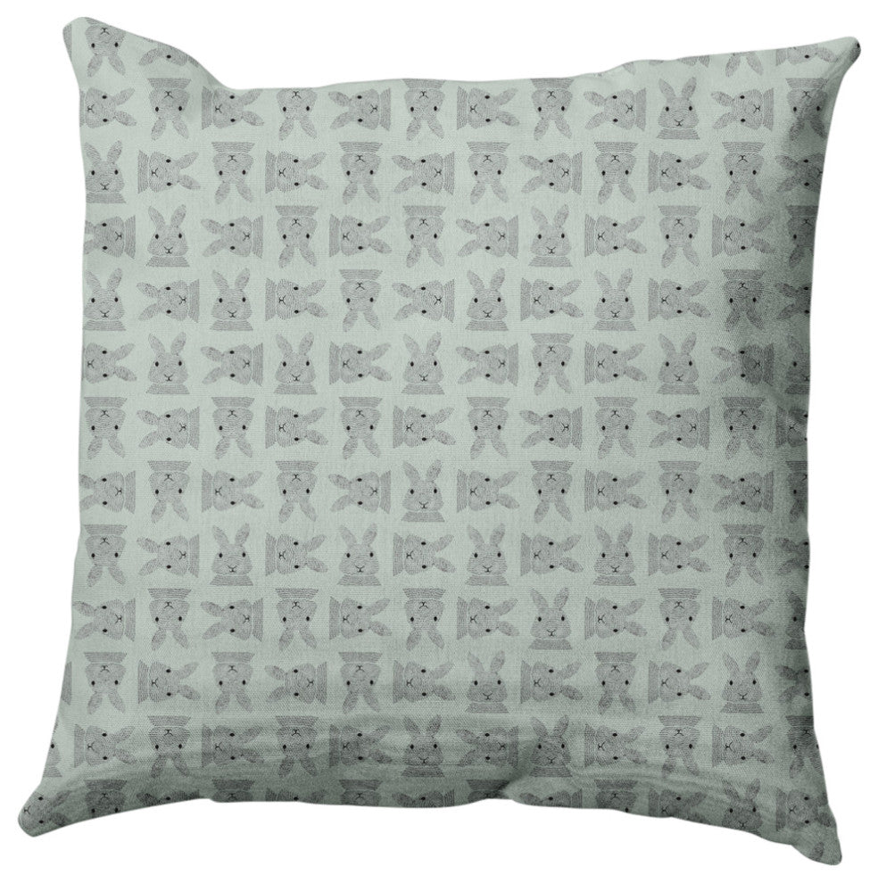 Criss Cross Bunnies Easter Decorative Throw Pillow, Breezeway Green, 20x20"
