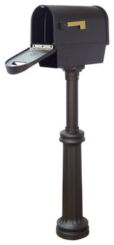 Classic Curbside Mailbox With Newspaper Tube and Richland Mailbox Post
