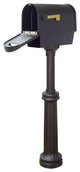 Classic Curbside Mailbox With Newspaper Tube and Richland Mailbox Post