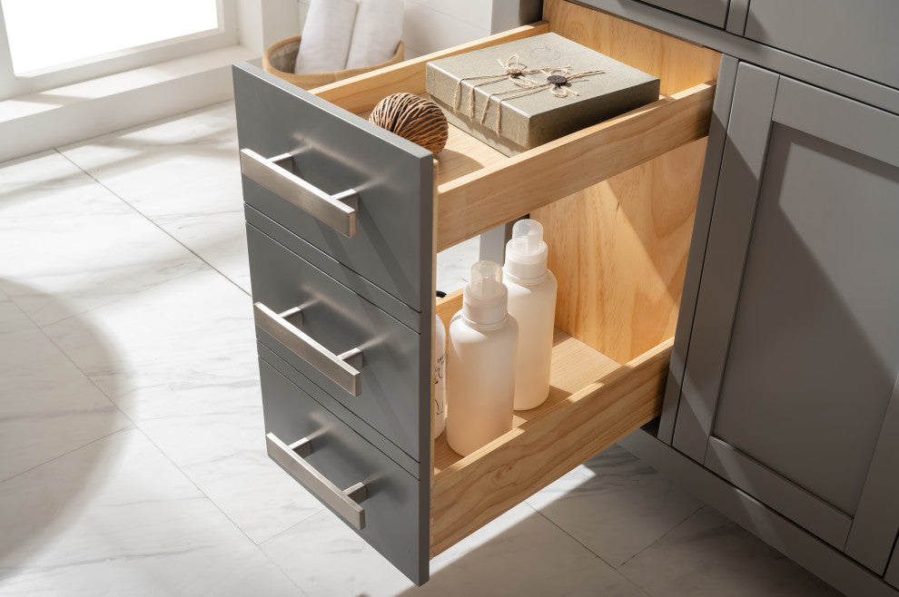 Design Element Valentino 84" Gray Double Rectangular Sink Vanity