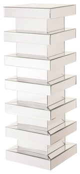 Howard Elliott Stepped Mirror On Mirror Stepped Pedestal, Tall