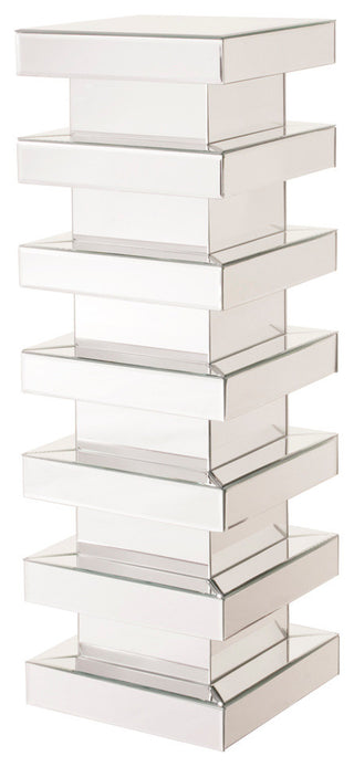 Howard Elliott Stepped Mirror On Mirror Stepped Pedestal, Tall