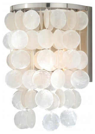 Vaxcel Elsa Capiz Shell 8\" Wall Light, Satin Nickel
