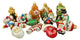 Gingerbread Angel Santa and Owl Glass Figure Christmas Ornaments, Set of 18