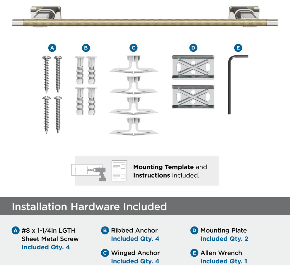 Amerock Esquire Contemporary Towel Bar, Polished Nickel/Golden Champagne, 18" Ce