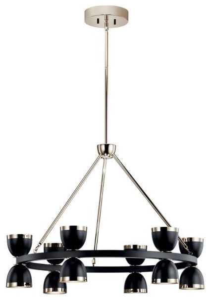 Kichler Baland 12-LT LED 1-Tier Chandelier 52418BKLED - Black