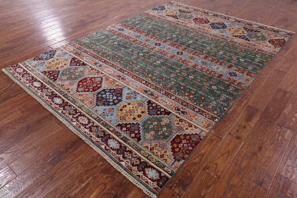 Tribal Khorjin Hand Knotted Rug 6' 10" X 9' 8" Q7765