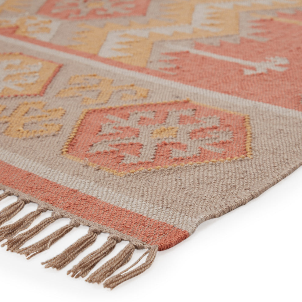 Jaipur Living Emmett Indoor/Outdoor Geometric Orange/Beige Area Rug, 5'x8'