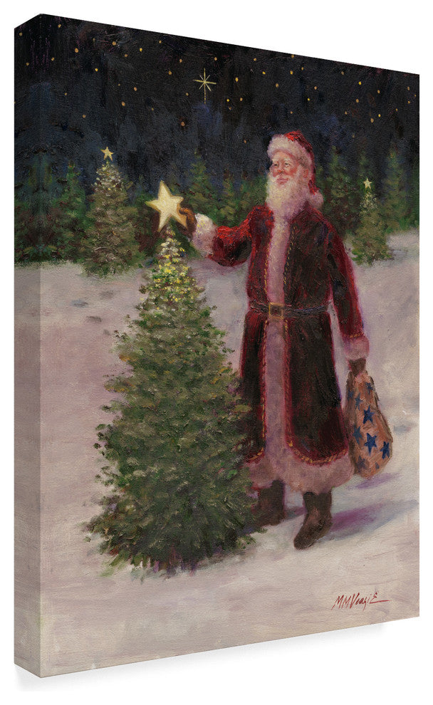 Mary Miller Veazie ''Santa With Stars'' Canvas Art, 24"x18"