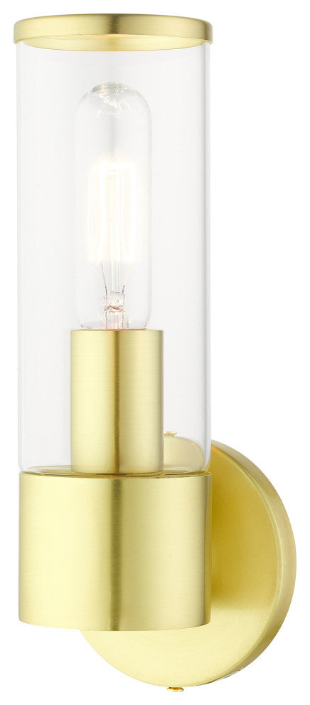Satin Brass Nautical, Contemporary, Urban, Industrial Single Sconce