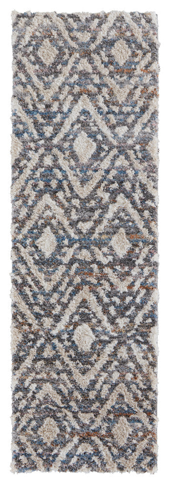 Weave & Wander Caide Contemporary Gray/Cream Rug, 2'6"x8" Runner