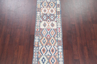 Turkish Flat-Woven Runner Southwestern Kilim 9' Oriental Rug, 9'5"X2'5"