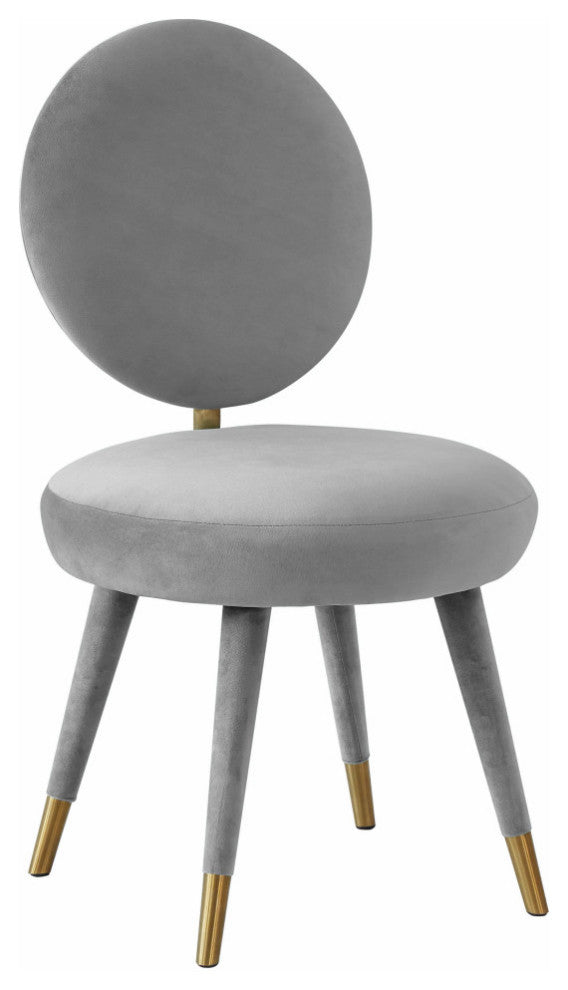 Kylie Light Gray Velvet Dining Chair, Light Gray