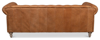 Chesterfield Kingston Sofa Tan Leather 2 Cushions