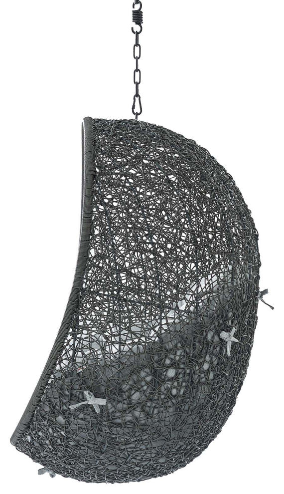 Swing Lounge Chair, Sunbrella, Gray, Modern, Outdoor Patio Balcony Garden