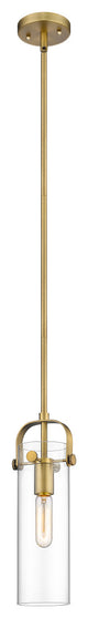Innovations Lighting 423-1S-BB-4CL Pilaster 1 Light 25" Mini Pendant
