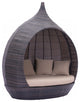 Teardrop Shaped Brown and Beige Daybed