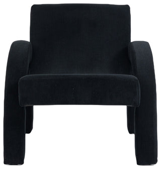 Corduroy Fabric Upholstered Accent Chair, Black