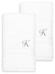 Denzi Hand Towels With Monogrammed Letter, Set of 2, K